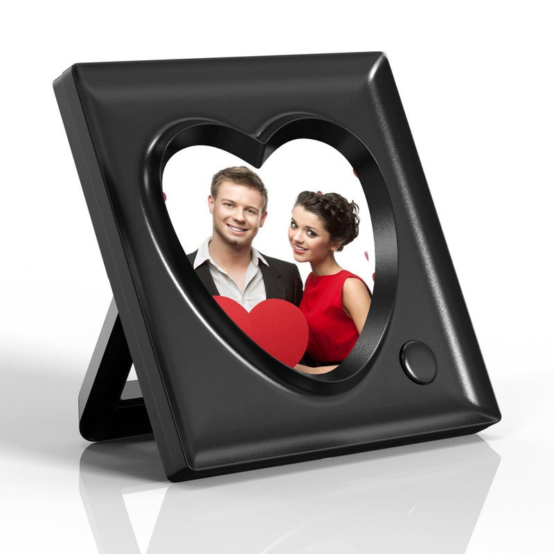 KWANWA Picture Frame Personalized Voice 20S Recordable, 3.9x3.9 Love Heart Shape Gifts for Graduation, Christmas, Birthday, Wedding, Photo Frame for Tabletop Desk Bookshelf Office Home - Image 1